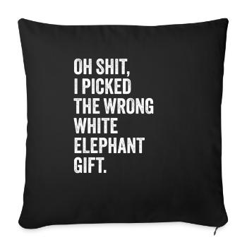 wrong white elephant gift haha wie - Sofakissenbezug 45 x 45 cm - Schwarz - Vorne