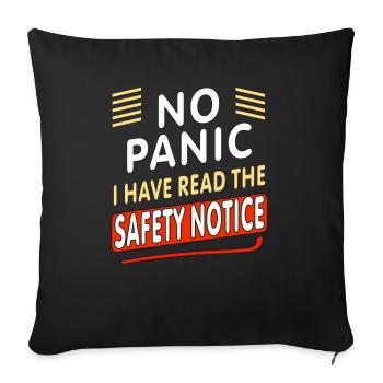 No Panic - Sofa pillowcase 17,3'' x 17,3'' (45 x 45 cm) - black - Front