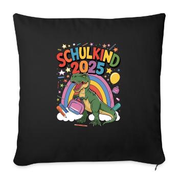 School Child 2025 School Enrollment Back to School - Sofa pillowcase 17,3'' x 17,3'' (45 x 45 cm) - black - Front