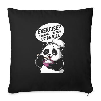 panda bear said extra rice - Sofa pillowcase 17,3'' x 17,3'' (45 x 45 cm) - black - Front