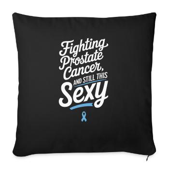 Lutte contre le cancer de la prostate - Housse de coussin décorative 45 x 45 cm - noir - Devant