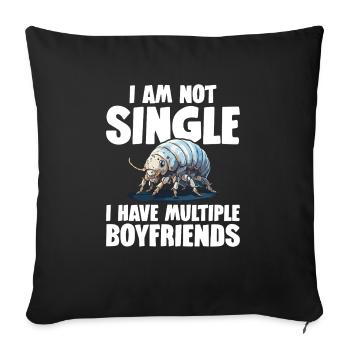 I'm not single I have several friends - Sofa pillowcase 17,3'' x 17,3'' (45 x 45 cm) - black - Front