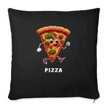 PIZZA - Sofa pillowcase 17,3'' x 17,3'' (45 x 45 cm) - black - Front