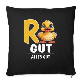 DUCK PENSION GOOD ALL GOOD - Sofa pillowcase 17,3'' x 17,3'' (45 x 45 cm) - black - Front