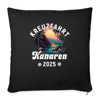 Kreuzfahrt Kanaren 2025 - Sofakissenbezug 45 x 45 cm - Schwarz - Vorne