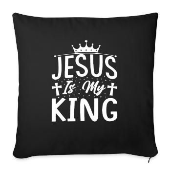 Jesus Is My King - Sofa pillowcase 17,3'' x 17,3'' (45 x 45 cm) - black - Front