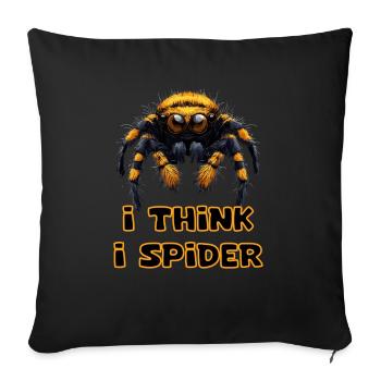 Drôle Je pense que je Spider Spider Danglais Humour - Housse de coussin décorative 45 x 45 cm - noir - Devant