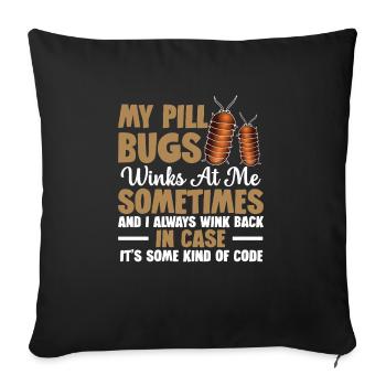 Mes punaises me font parfois un clin d’œil et - Housse de coussin décorative 45 x 45 cm - noir - Devant