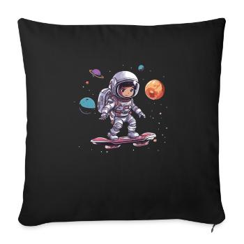 The astronaut's life is better when they - Sofa pillowcase 17,3'' x 17,3'' (45 x 45 cm) - black - Front