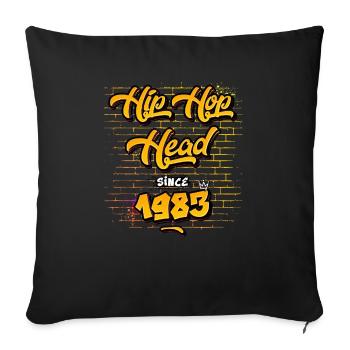 Hip-Hop Head Since 1983 - 42 Years of Street Beats - Sofa pillowcase 17,3'' x 17,3'' (45 x 45 cm) - black - Front