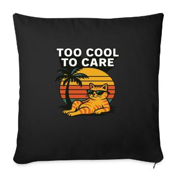 Trop froid pour s’en occuper - Chat - Housse de coussin décorative 45 x 45 cm - noir - Devant
