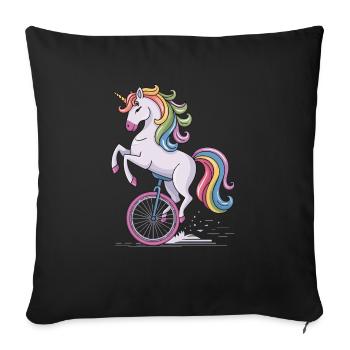 Ce gars aime les monocycles, les licornes - Housse de coussin décorative 45 x 45 cm - noir - Devant