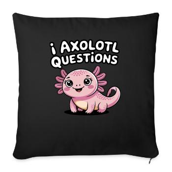 I Axolotl questions Jeu de mots Mignon amphibien Salamandre - Housse de coussin décorative 45 x 45 cm - noir - Devant