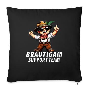 GROOM SUPPORT TEAM - Sofa pillowcase 17,3'' x 17,3'' (45 x 45 cm) - black - Front