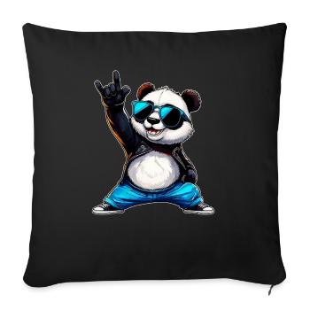 Panda - Housse de coussin décorative 45 x 45 cm - noir - Devant