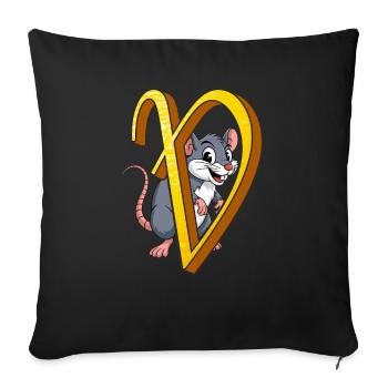 Lettre V - Housse de coussin décorative 45 x 45 cm - noir - Devant