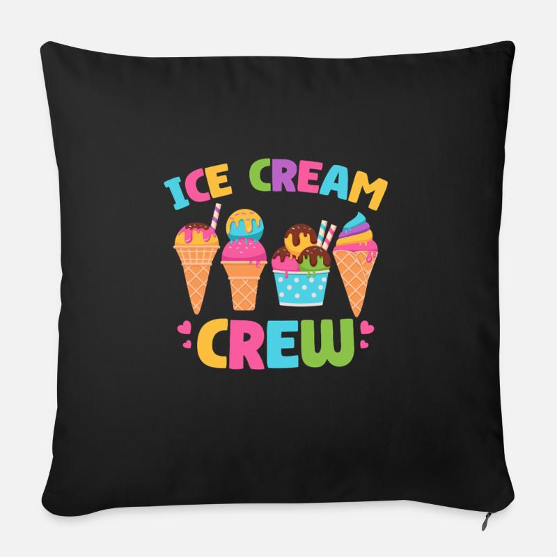 Eis Sommer Eis Cream Lustiges Kinder Eis Am Stiel - Sofakissenbezug 45 x 45 cm - Schwarz