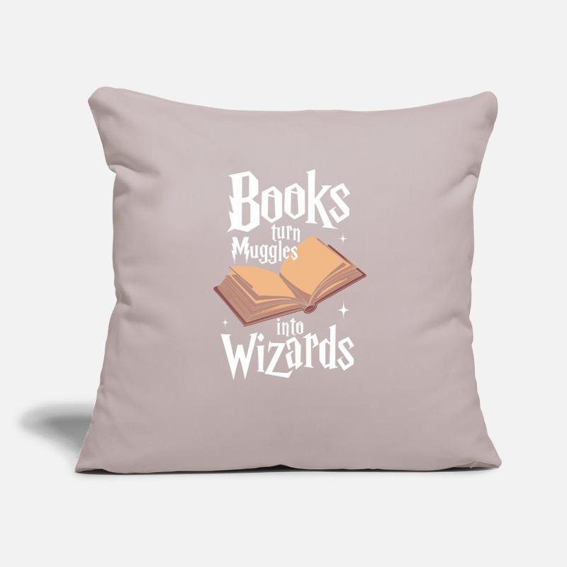 Books Turn Muggles Into Wizards Library Reader Sofa pillowcase 17,3'' x 17,3'' (45 x 45 cm)