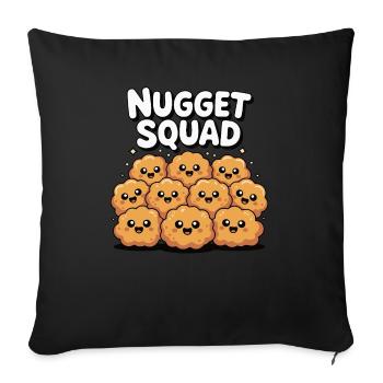 Chicken Nugget Squad Funny Food Foodie Meat - Sofa pillowcase 17,3'' x 17,3'' (45 x 45 cm) - black - Front
