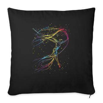 Aerialist Aerial Silk Circus Air Silk - Sofa pillowcase 17,3'' x 17,3'' (45 x 45 cm) - black - Front