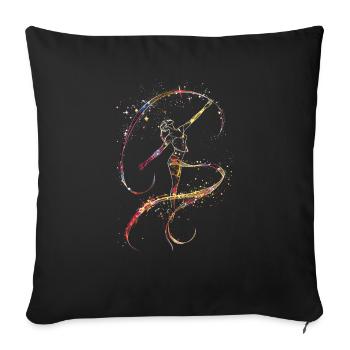 Aerialist Aerial Silk Circus Air Silk - Sofa pillowcase 17,3'' x 17,3'' (45 x 45 cm) - black - Front
