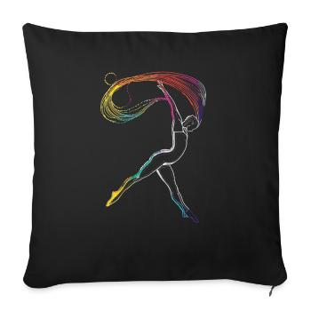 Aerialist Aerial Silk Circus Air Silk - Sofa pillowcase 17,3'' x 17,3'' (45 x 45 cm) - black - Front
