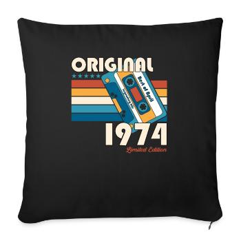 51ème Anniversaire Original Avril Millésime 1974 - Housse de coussin décorative 45 x 45 cm - noir - Devant