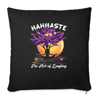 Meditation Funny Laughter Yoga - Sofa pillowcase 17,3'' x 17,3'' (45 x 45 cm) - black - Front
