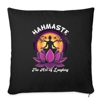 Meditation Funny Laughter Yoga - Sofa pillowcase 17,3'' x 17,3'' (45 x 45 cm) - black - Front