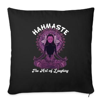 Meditation Funny Laughter Yoga - Sofa pillowcase 17,3'' x 17,3'' (45 x 45 cm) - black - Front