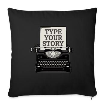 MACHINES À ÉCRIRE, TAPEZ VOTRE HISTOIRE - Housse de coussin décorative 45 x 45 cm - noir - Devant