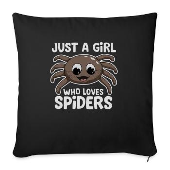 a girl who love spders jumpingspider evertebr just - Sofa pillowcase 17,3'' x 17,3'' (45 x 45 cm) - black - Front
