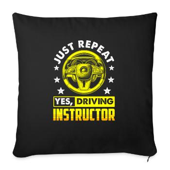 Driving School Driving Instructor - Sofa pillowcase 17,3'' x 17,3'' (45 x 45 cm) - black - Front
