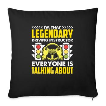 Driving School Driving Instructor - Sofa pillowcase 17,3'' x 17,3'' (45 x 45 cm) - black - Front