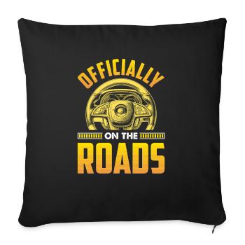 Driving School Driving Instructor - Sofa pillowcase 17,3'' x 17,3'' (45 x 45 cm) - black - Front