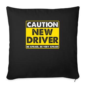 Driving School Driving Instructor - Sofa pillowcase 17,3'' x 17,3'' (45 x 45 cm) - black - Front