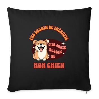 Besoin de mon chien - Housse de coussin décorative 45 x 45 cm - noir - Devant