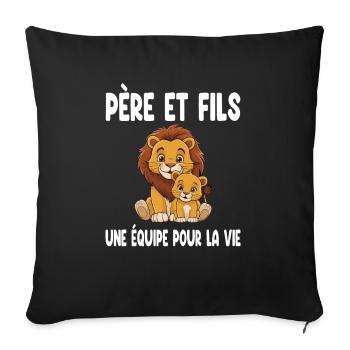 Father and Son Leo Dad Duo Matching Father's Day - Sofa pillowcase 17,3'' x 17,3'' (45 x 45 cm) - black - Front