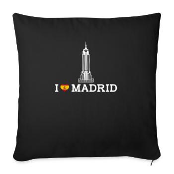 I Love Madrid Spain State Lover Cool Heart Flag - Sofa pillowcase 17,3'' x 17,3'' (45 x 45 cm) - black - Front