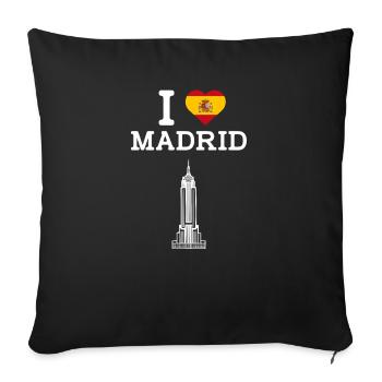 I Love Madrid Cool Spain Flag Lover Empire Heart - Sofa pillowcase 17,3'' x 17,3'' (45 x 45 cm) - black - Front