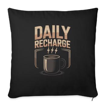Coffee - Morning ritual with style - Sofa pillowcase 17,3'' x 17,3'' (45 x 45 cm) - black - Front