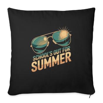Vacances Saison Lunettes de soleil rétro Chemise de vacances d’été - Housse de coussin décorative 45 x 45 cm - noir - Devant