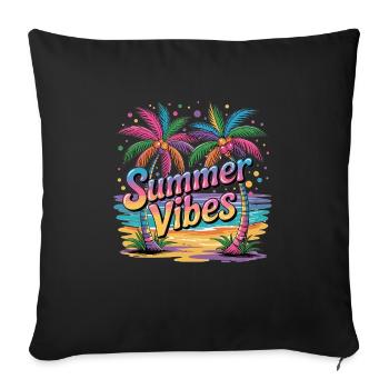 Chemise de vacances Summer Vibes - Housse de coussin décorative 45 x 45 cm - noir - Devant