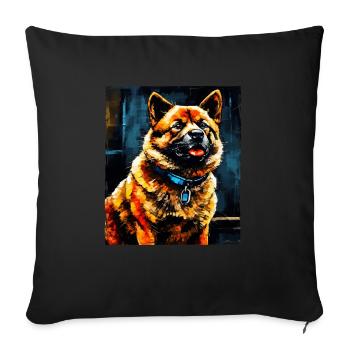 Akita Dog Portrait - Sofa pillowcase 17,3'' x 17,3'' (45 x 45 cm) - black - Front