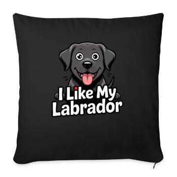 J’aime mon chien labrador que j’adore - Housse de coussin décorative 45 x 45 cm - noir - Devant