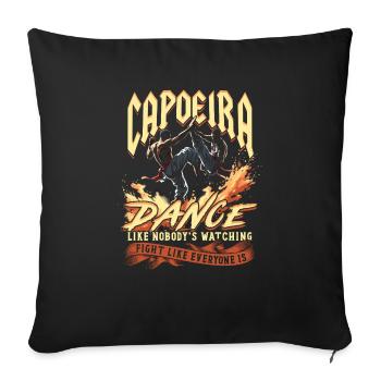 La danse capoeira n’aime personne ne regarde - Housse de coussin décorative 45 x 45 cm - noir - Devant