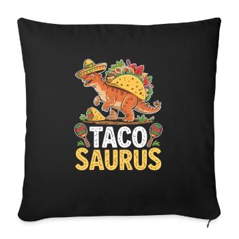 Taco Saurus with Sombrero - Sofa pillowcase 17,3'' x 17,3'' (45 x 45 cm) - black - Front