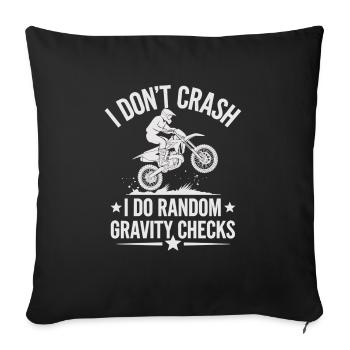 Ich stürze nie – Motocross Spaß - Sofakissenbezug 45 x 45 cm - Schwarz - Vorne