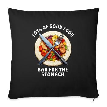 BEAUCOUP DE BONNE NOURRITURE MAUVAISE POUR L’ESTOMAC - Housse de coussin décorative 45 x 45 cm - noir - Devant
