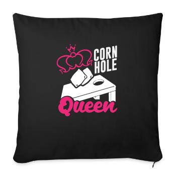 Joueur de Cornhole Queen - Housse de coussin décorative 45 x 45 cm - noir - Devant